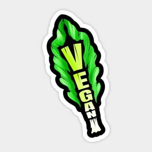 Vegan Lettuce Leaf For Vegetarian And Veganism - Go Vegan Sticker